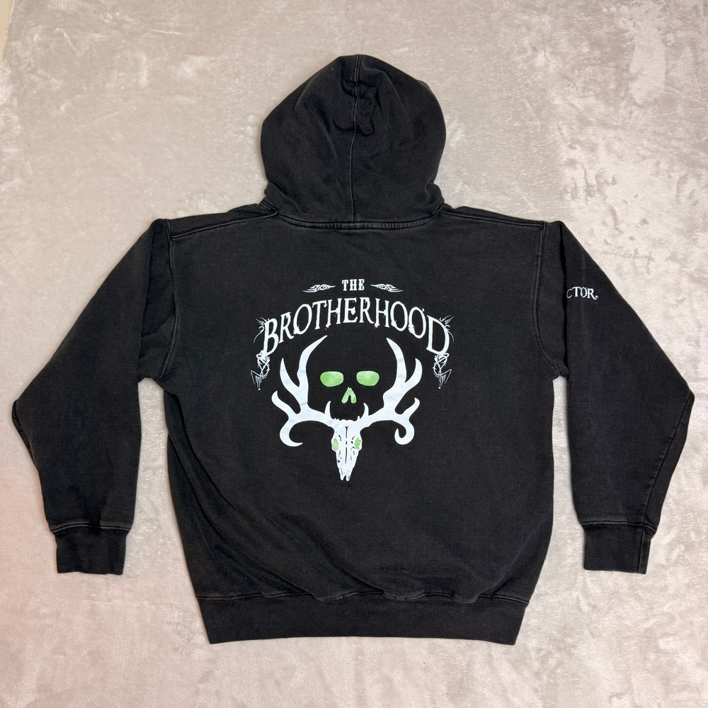 Scent Blocker Bone Collector Hoodie Mens L Black The Brotherhood Skull Graphic